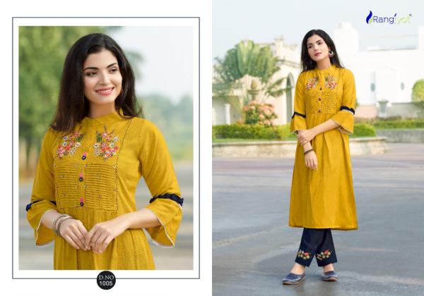 Rangjyot Rangriti 1 Designer Festive Wear Kurti With Pant